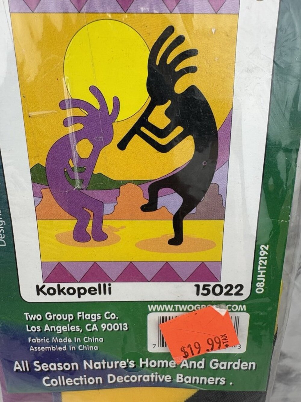 NIP Two Group Flag Co The World Of Color Kokopelli Native American 15022 28"X44" - Picture 4 of 4